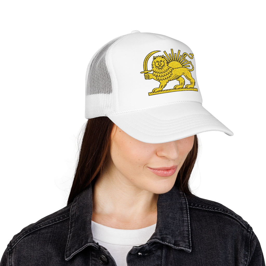 Lion and Sun Embroidered Trucker Hat