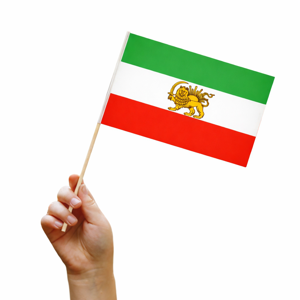 Iran Lion and Sun Hand Flag
