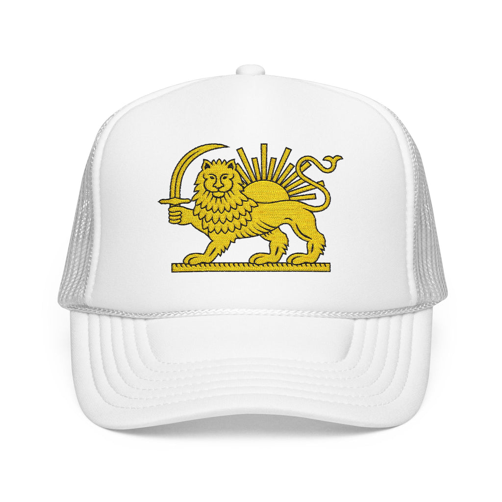Lion and Sun Embroidered Trucker Hat