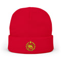 Embroidered Monarchy Lion and Sun Knit Beanie