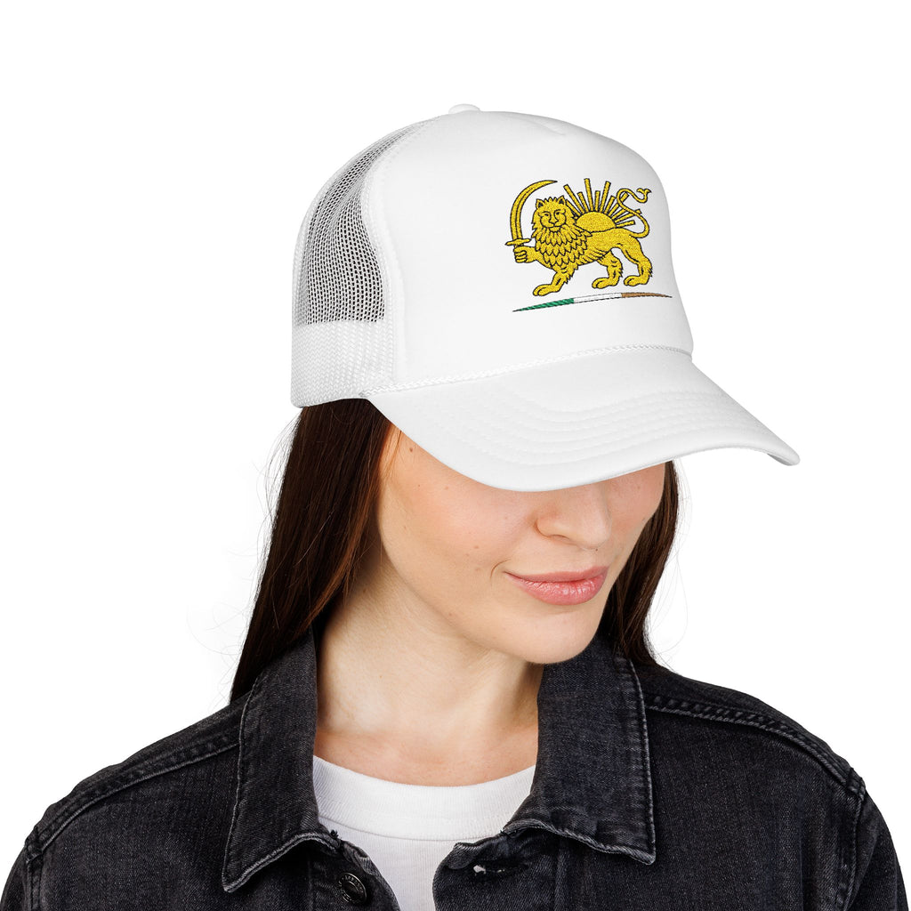 Lion and Sun Embroidered Trucker Hat